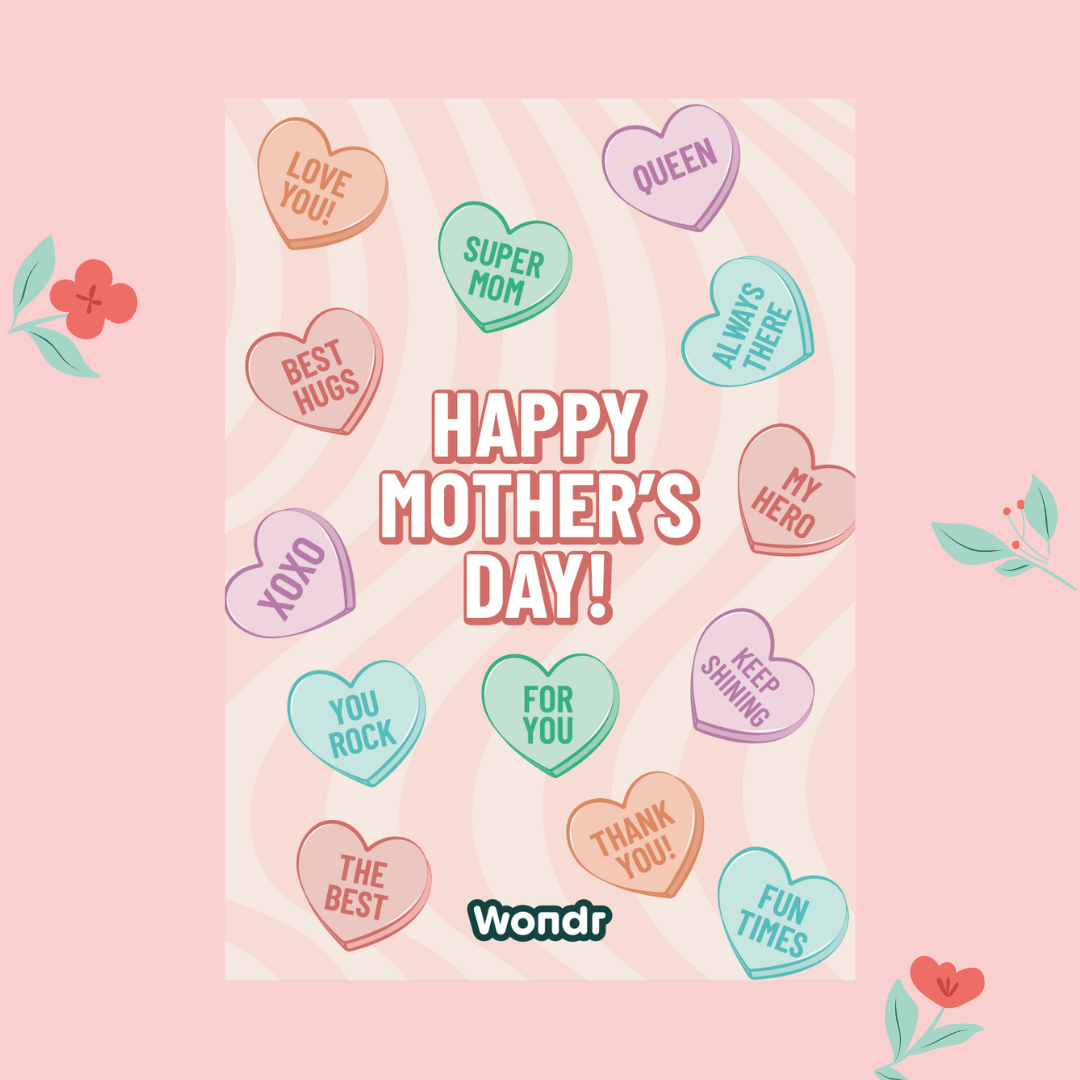 Carte de fête des mères coeurs | WONDR