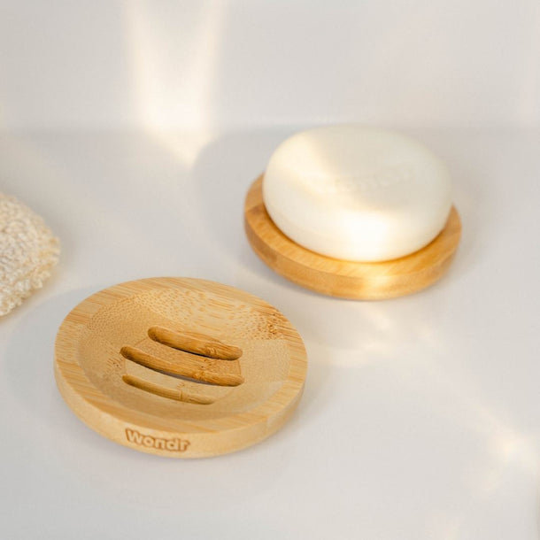 Bambusowa mydelniczka na szampon w kostce 